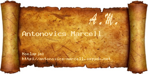 Antonovics Marcell névjegykártya